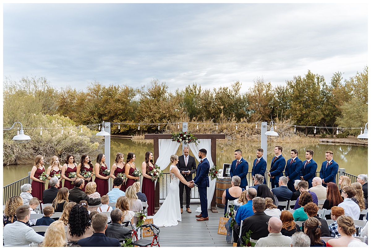 windmill winery lake house wedding ceremony