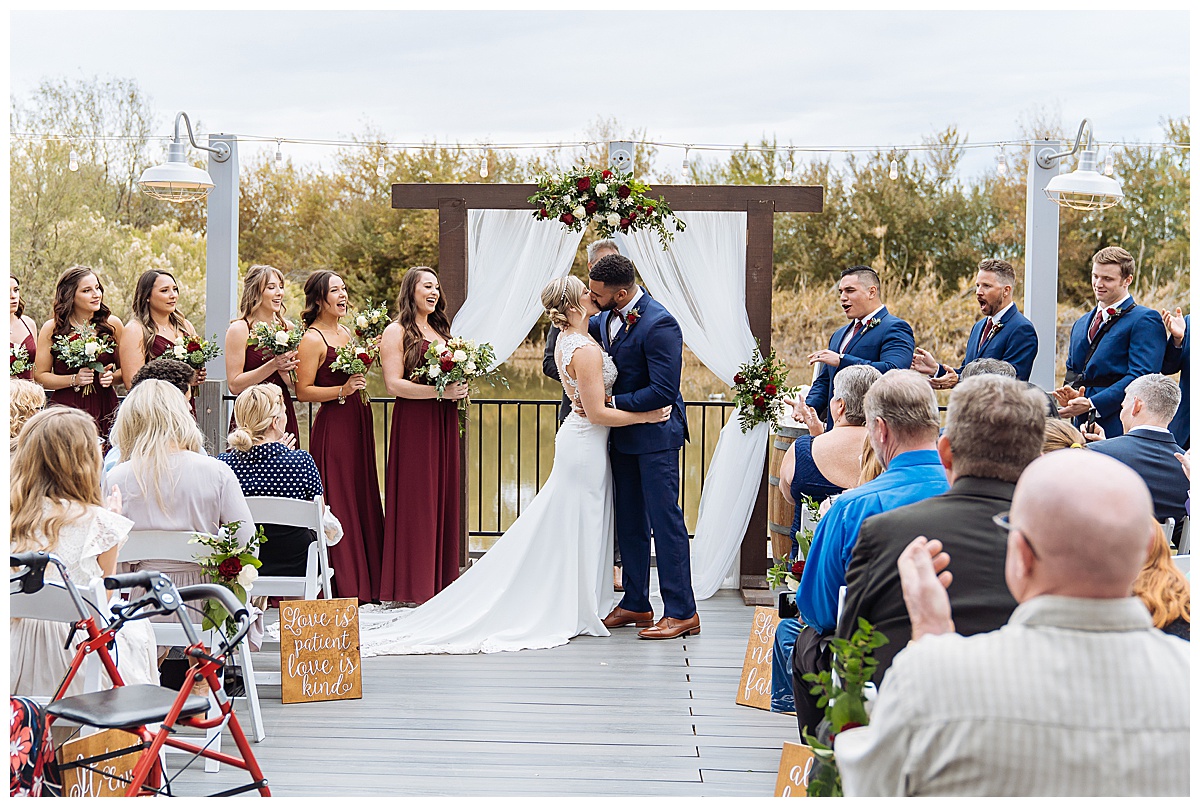 windmill winery lake house wedding ceremony