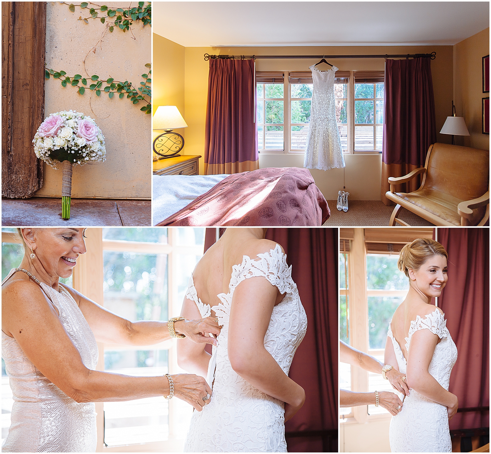 Getting Ready,  Bridal Bouquet, Wedding Dress 